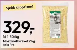 Gigaboks Mozzarella revet 2 kg tilbud