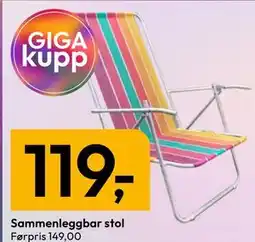 Gigaboks Sammenleggbar stol tilbud