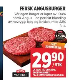 Meny FERSK ANGUSBURGER tilbud