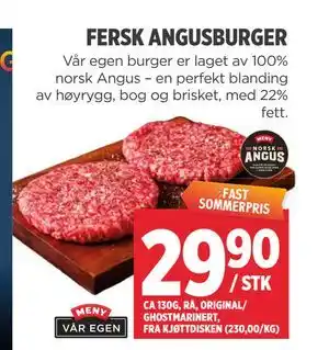 Meny FERSK ANGUSBURGER tilbud