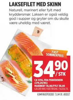 Meny LAKSEFILET MED SKINN tilbud
