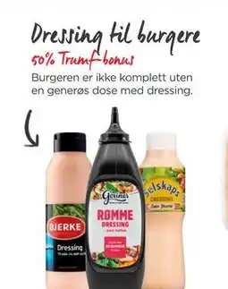 Meny Dressing til burgere tilbud