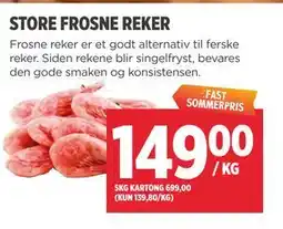 Meny STORE FROSNE REKER tilbud