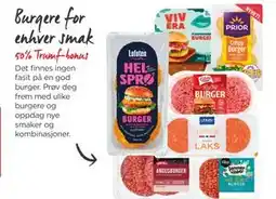 Meny Burgere for enhver smak tilbud
