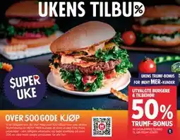 Meny UTVALGTE BURGERE & TILBEHØR tilbud