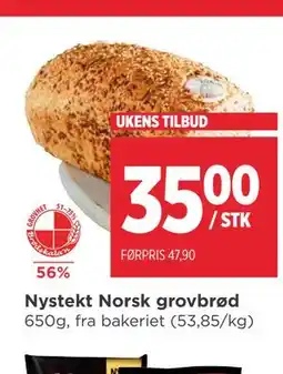Meny Nystekt Norsk grovbrød tilbud