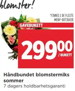 Meny Håndbundet blomstermiks sommer tilbud