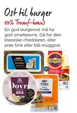 Meny Ost til burger tilbud