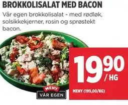 Meny BROKKOLISALAT MED BACON tilbud