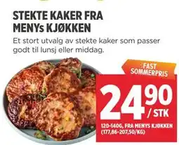 Meny STEKTE KAKER FRA MENYs KJØKKEN tilbud