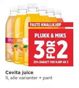 Meny Cevita juice tilbud