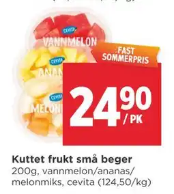 Meny Kuttet frukt små beger tilbud