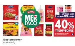 Meny Taco-produkter tilbud