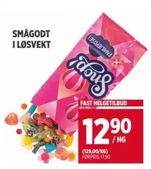Meny SMÅGODT I LØSVEKT tilbud