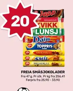 Matkroken FREIA SMÅSJOKOLADER tilbud