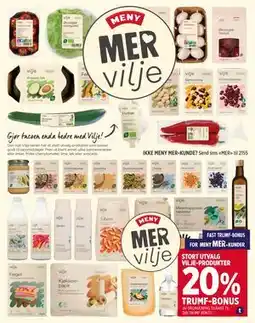 Meny STORT UTVALG Vilje-produkter tilbud