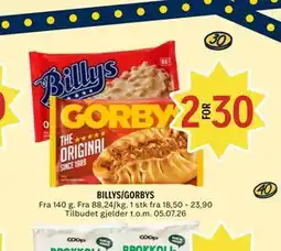 Coop Prix BILLYS/GORBYS tilbud