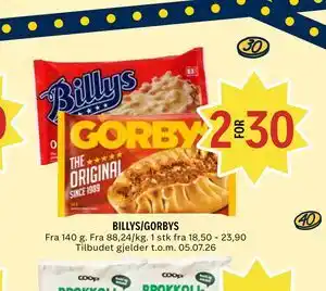 Coop Prix BILLYS/GORBYS tilbud