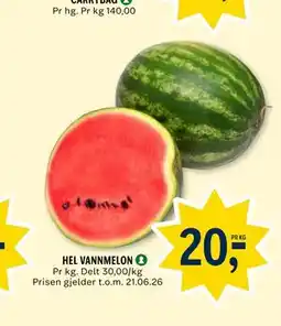 Coop Prix HEL VANNMELON tilbud