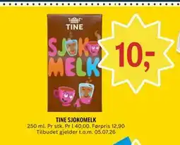 Coop Prix TINE SJOKOMELK tilbud