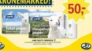 Coop Prix LAMBI TOALETT-/TØRKEPAPIR tilbud
