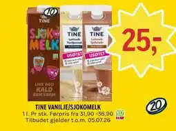 Coop Prix TINE VANILJE/SJOKOMELK tilbud