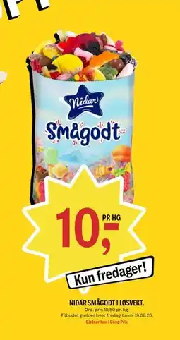Coop Prix NIDAR SMÅGODT I LØSVEKT tilbud