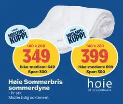 Coop Obs Høie Sommerbris sommerdyne, Medlemspris tilbud