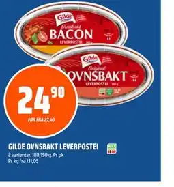Coop Obs GILDE OVNSBAKT LEVERPOSTEI tilbud