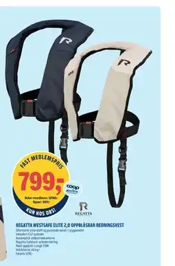 Coop Obs REGATTA WESTSAFE ELITE 2,0 OPPBLÅSBAR REDNINGSVEST tilbud