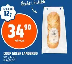 Coop Obs COOP GRESK LANDBRØD tilbud