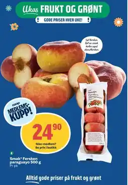 Coop Obs Smak* Fersken paraguayo 500 g, Medlemspris tilbud
