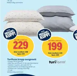 Coop Obs Turiform krepp sengesett, Medlemspris tilbud