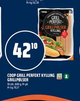 Coop Obs COOP GRILL PERFEKT KYLLING GRILLPØLSER tilbud