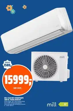 Coop Obs MILL CALM WIFI VARMEPUMPE 3800 W, FERDIG MONTERT tilbud