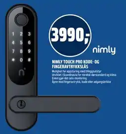 Coop Obs NIMLY TOUCH PRO KODE- OG FINGERAVTRYKKSLÅS tilbud