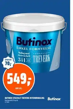 Coop Obs BUTINOX STILFULLT TREVERK INTERIØRMALING tilbud