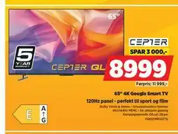 POWER CEPTER 65 4K Google Smart TV tilbud