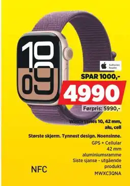 POWER Watch series 10, 42 mm, alu, cell tilbud