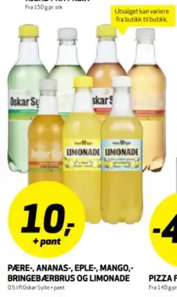 Bunnpris PÆRE-, ANANAS-, EPLE-, MANGO-, BRINGEBÆRBRUS OG LIMONADE tilbud