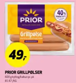 Bunnpris PRIOR GRILLPØLSER tilbud