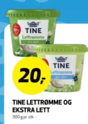 Bunnpris TINE LETTRØMME OG EKSTRA LETT tilbud