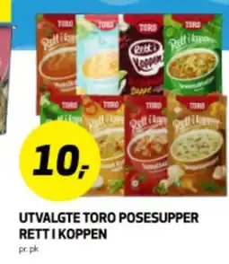 Bunnpris UTVALGTE TORO POSESUPPER RETT I KOPPEN tilbud