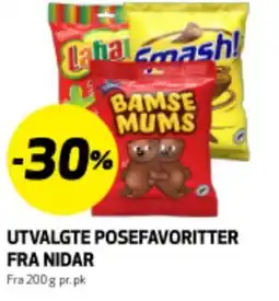 Bunnpris UTVALGTE POSEFAVORITTER FRA NIDAR tilbud