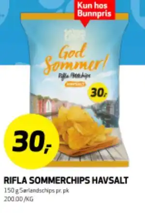 Bunnpris RIFLA SOMMERCHIPS HAVSALT tilbud
