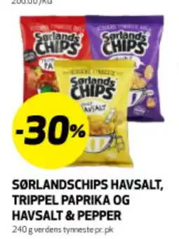 Bunnpris SØRLANDSCHIPS HAVSALT, TRIPPEL PAPRIKA OG HAVSALT & PEPPER tilbud