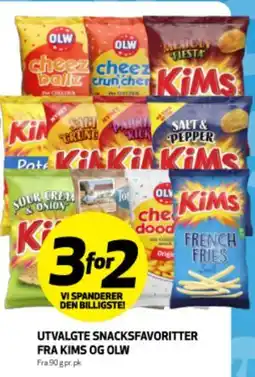 Bunnpris UTVALGTE SNACKSFAVORITTER FRA KIMS OG OLW tilbud
