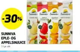 Bunnpris SUNNIVA EPLE- OG APPELSINJUICE tilbud