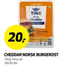 Bunnpris CHEDDAR NORSK BURGEROST tilbud