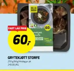 Bunnpris GRYTEKJØTT STORFE tilbud
